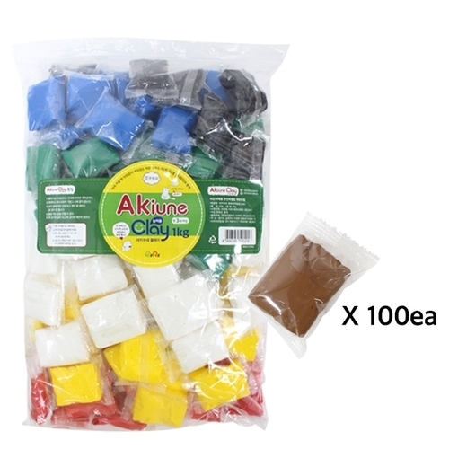 [아키우네클레이] 1kg (10g*100개)_갈색