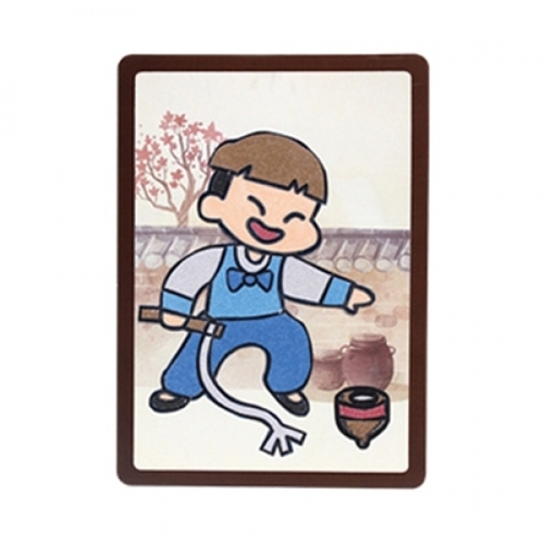 스톤아트_민속 액자1_팽이치기_10인